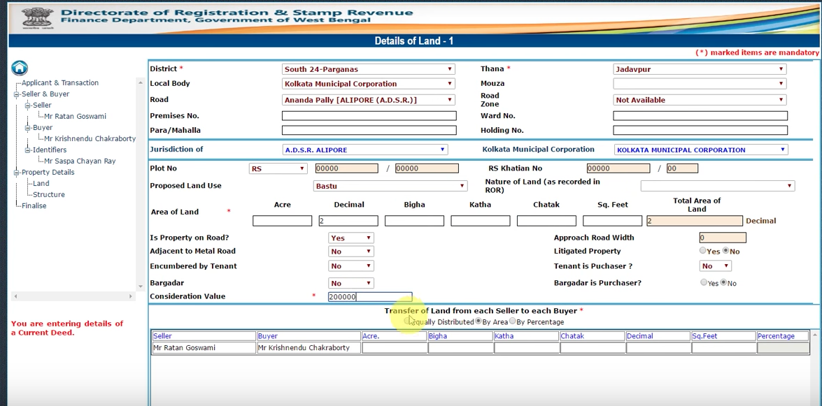 Property registration online in Kolkata